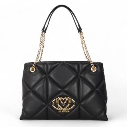 LOVE MOSCHINO - Borsa shopper trapuntata con logo monogramma