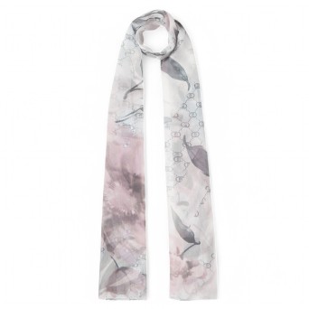 LIU JO - Stola con stampa floreale con logo monogramma all over