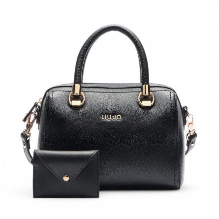 LIU JO - Hand bag with logo and removable clutch bag