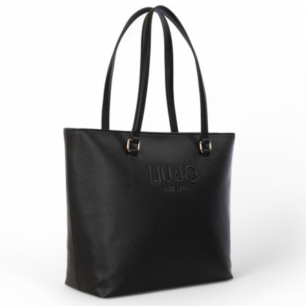 LIU JO - Tote bag with logo embossed - AA5321E0087-NERO