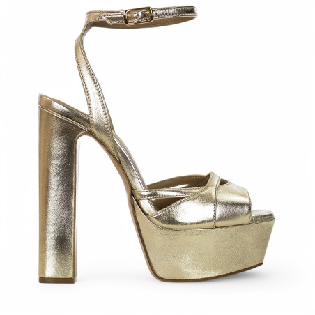 WO MILANO - Sandal laminated leather with ankle strap