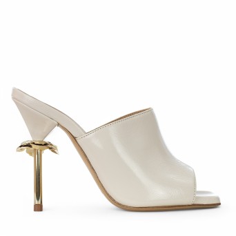 WO MILANO - Sandale cuir brillant avec talon en métal