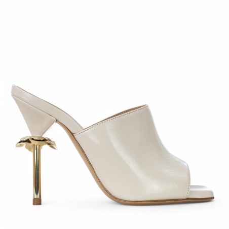 WO MILANO - Sandal Glänzendes Leder mit Metallabsatz