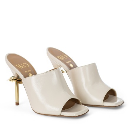WO MILANO - Sandal shiny leather with metal heel
