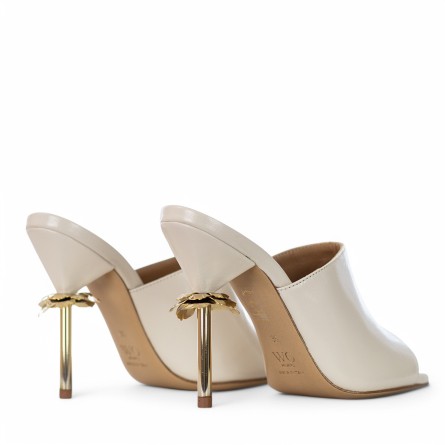 WO MILANO - Sandal Glänzendes Leder mit Metallabsatz