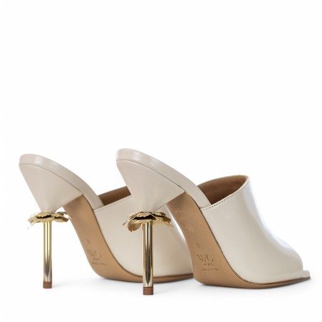 WO MILANO - Sandale cuir brillant avec talon en métal