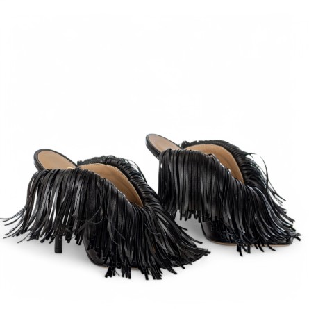 WO MILANO - Sandal leather with all over fringing