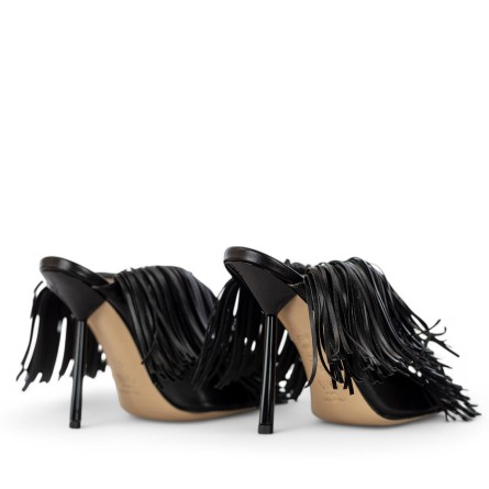 WO MILANO - Sandale cuir avec franges sur tout le corps