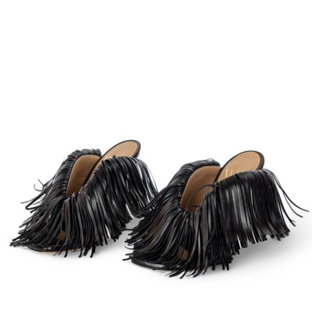 WO MILANO - Sandal leather with all over fringing