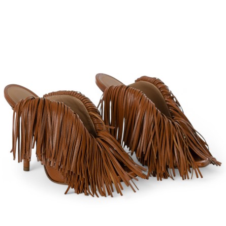 WO MILANO - Sandal leather with all over fringing