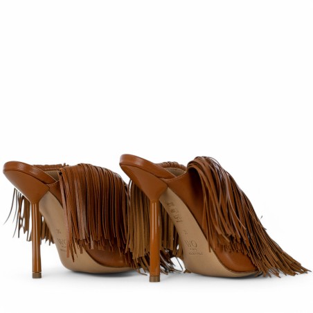 WO MILANO - Sandal leather with all over fringing