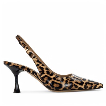WO MILANO - Animal print leather slingback
