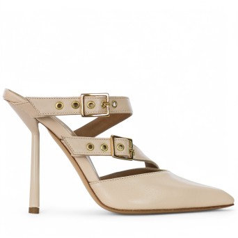 WO MILANO - Escarpins en cuir avec double bride et boucles