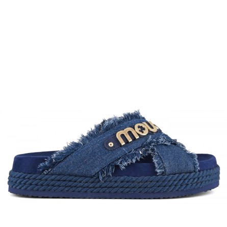 MOU - Sandalia Denim entrecruzado