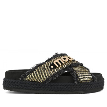 MOU - Sandalo Criss-cross Rope Raffia