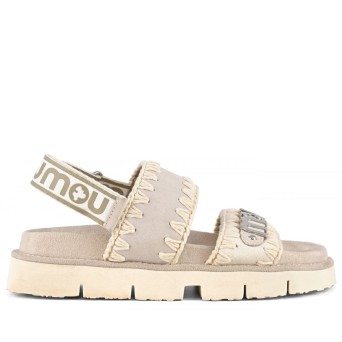 MOU - Bio Sandal in suede and canvas