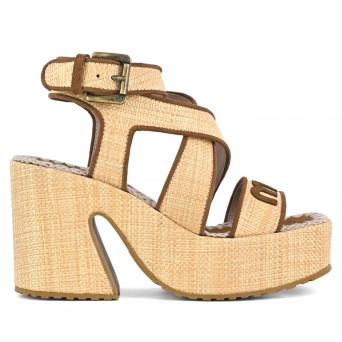 MOU - Sandal in raffia with strap