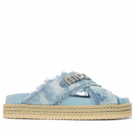 MOU - Sandalo Criss-cross Denim