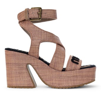 MOU - Sandal in raffia with strap