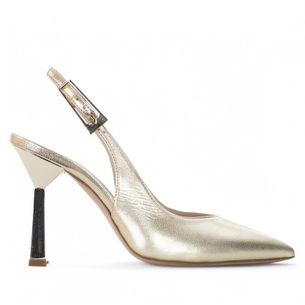 G.P. BOLONIA - Slingback con tacón dorado