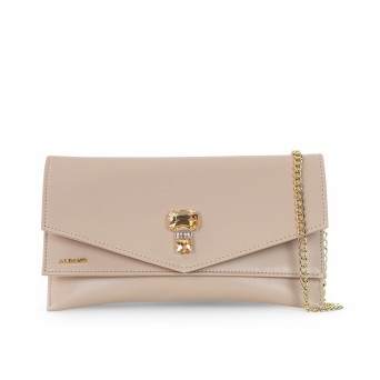 ALBANO - Bolso de mano con accesorio ornamental y logotipo