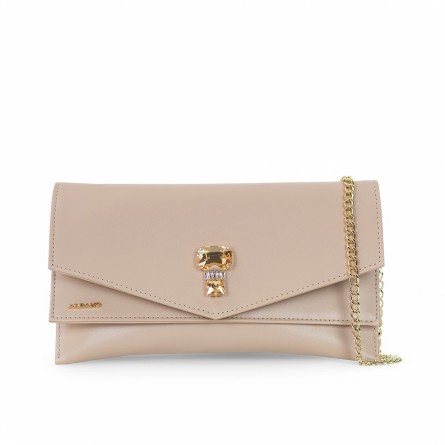 ALBANO - Bolso de mano con accesorio ornamental y logotipo