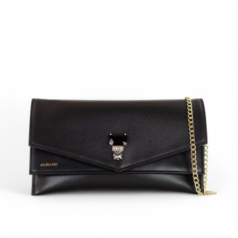 ALBANO - Pochette con accessorio ornamentale e logo