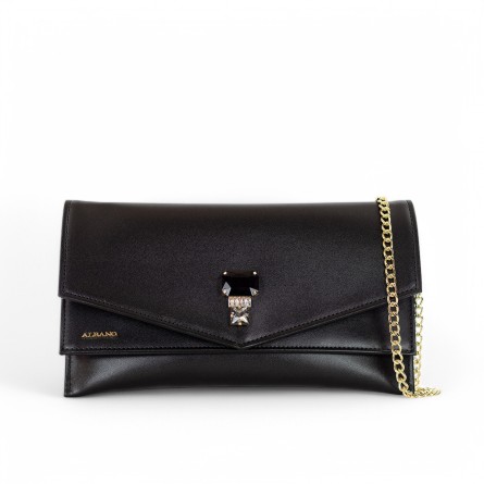 ALBANO - Bolso de mano con accesorio ornamental y logotipo