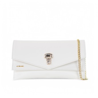 ALBANO - Bolso de mano con accesorio ornamental y logotipo