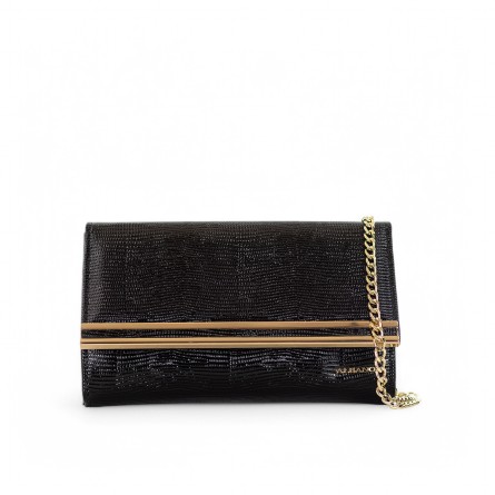 ALBANO - Pochette en cuir laqué effet python