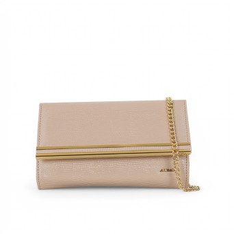 ALBANO - Lacquered leather clutch bag with python effect