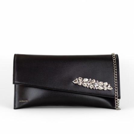 ALBANO - Bolso de mano con accesorio ornamental y logotipo