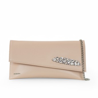 ALBANO - Bolso de mano con accesorio ornamental y logotipo