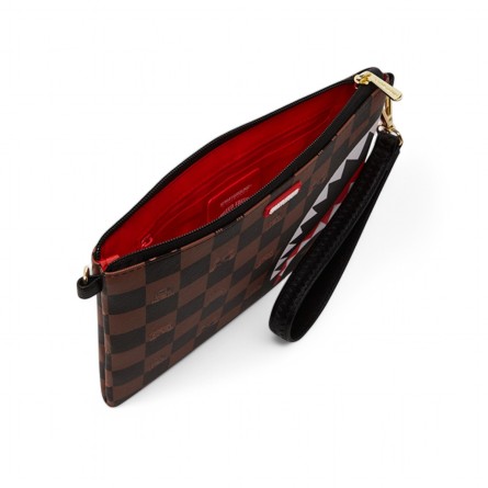 【Sprayground】Pochette Peeking Character Check Spray Ground Peeking Character check pouchette for Men