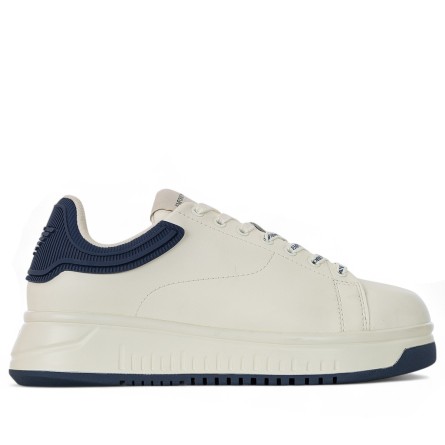 EMPORIO ARMANI - Leather sneakers with logo