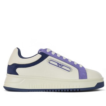 EMPORIO ARMANI - Eagle logo leather sneakers