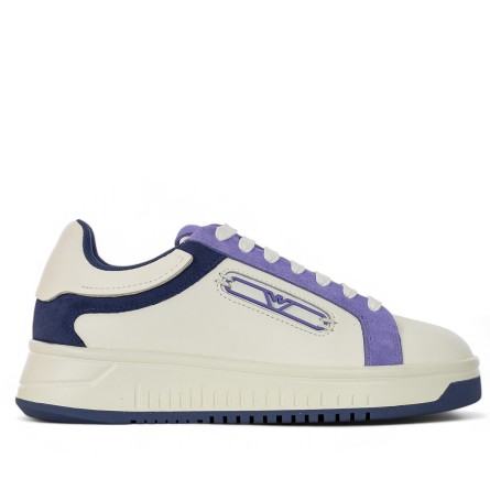 EMPORIO ARMANI - Eagle logo leather sneakers