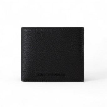 EMPORIO ARMANI - Leather wallet with logo