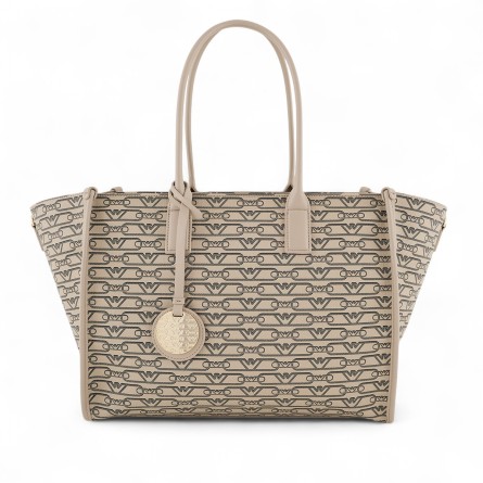 EMPORIO ARMANI - Shopper-Tasche mit allseitigem Monogramm-Druck