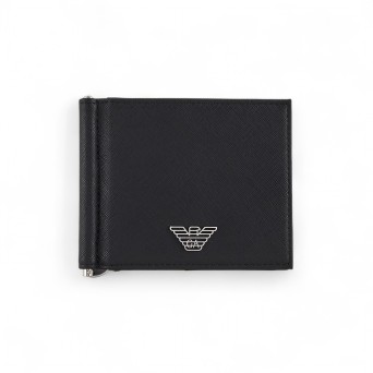 EMPORIO ARMANI - Regenerated leather wallet with logo