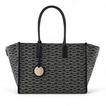 EMPORIO ARMANI - Shopper bag with all over monogram print