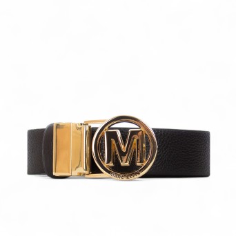 MARC ELLIS - Cintura reversibile in vera pelle con logo monogramma