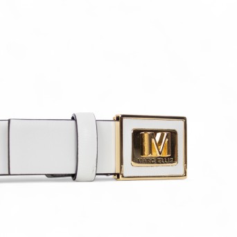 MARC ELLIS - Ceinture en cuir véritable avec logo monogrammé 2