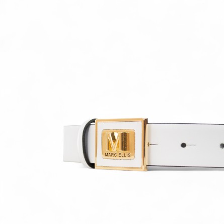 MARC ELLIS - Cintura in vera pelle con logo monogramma