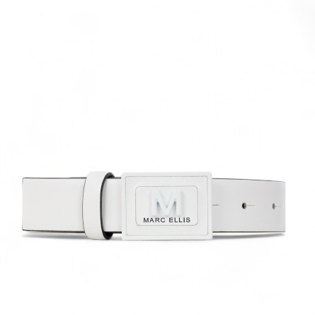 MARC ELLIS - Ceinture en cuir véritable avec logo monogrammé