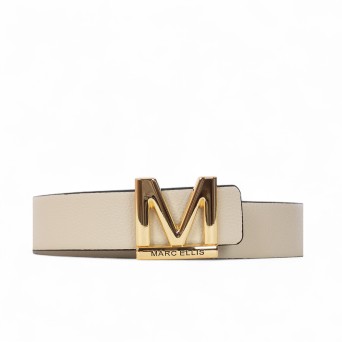 MARC ELLIS - Cintura reversibile in vera pelle con logo monogramma
