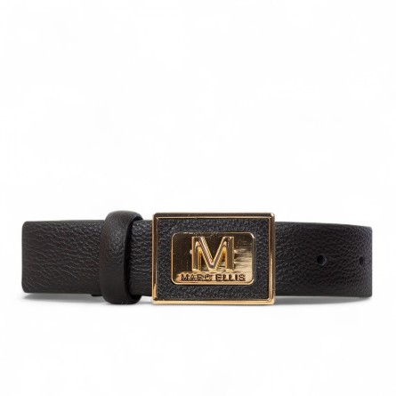 MARC ELLIS - Cintura in vera pelle con logo monogramma