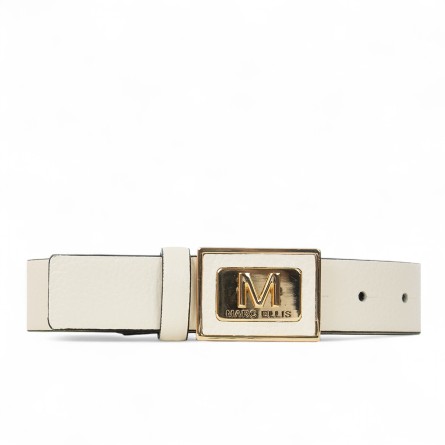 MARC ELLIS - Ceinture en cuir véritable avec logo monogrammé
