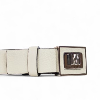 MARC ELLIS - Ceinture en cuir véritable avec logo monogrammé 2