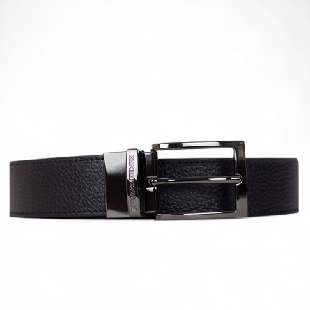 EMPORIO ARMANI - Real leather reversible belt
